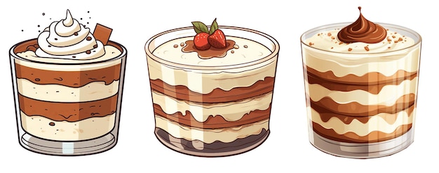 Illustration Tiramisu isoliert auf weiß