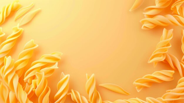 Foto illustration top-view-hintergrund mit roher fussili-pasta