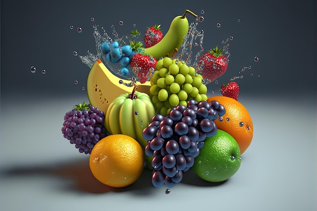 Illustration tropischer Früchte