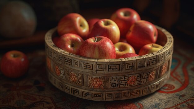 Illustration verschiedener 3D-Äpfel mit verschiedenen realistischen 3D-Designs