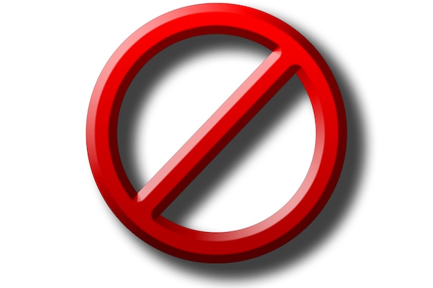 Illustration von Abbrechen und verbotenem Symbol in Rot auf weißem Hintergrund