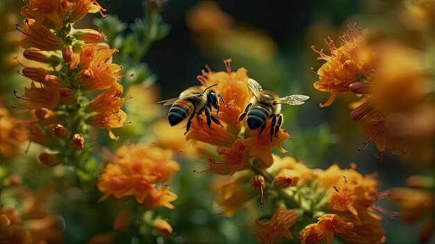 Illustration von Bienen aus der Nähe