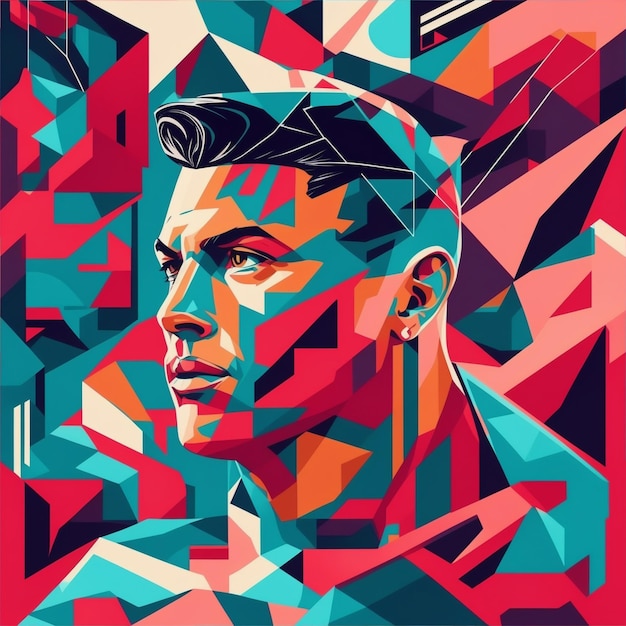 Illustration von Cristiano Ronaldo und mit vielen Farben