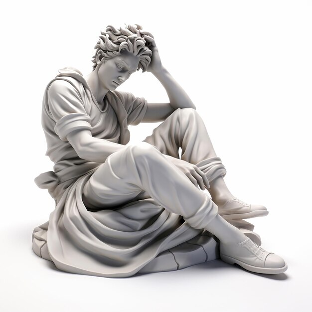 Illustration von DavidEine 3D-Skulptur, die den berühmten Michelangelos darstellt
