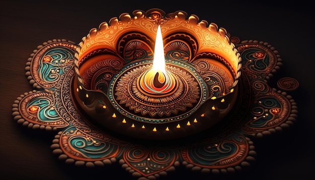 Illustration von diya auf Diwali-Feierillustration