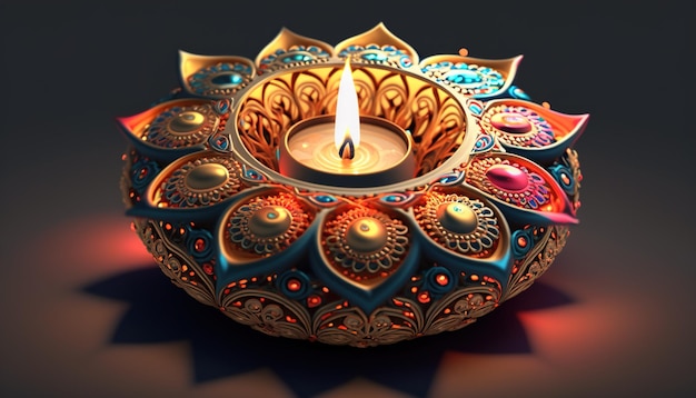 Illustration von diya auf Diwali-Feierillustration