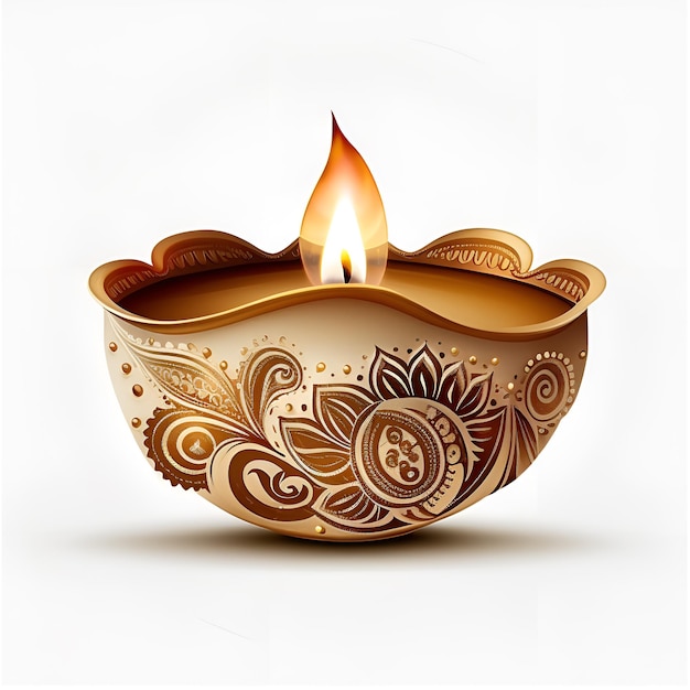 Illustration von Diya bei Diwali-Feiern Illustration Kerzenlicht mit Bokeh-Hintergrund für Diwali