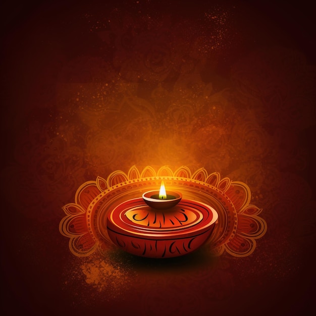 Illustration von Diya zur Diwali-Feier in Indien, Diwali-Feier