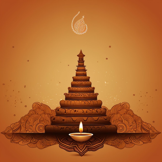 Illustration von Diya zur Diwali-Feier in Indien, Diwali-Feier