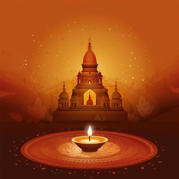 Illustration von Diya zur Diwali-Feier in Indien, Diwali-Feier