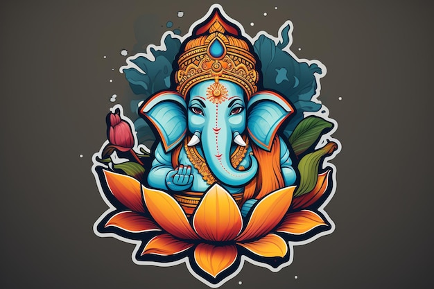 Illustration von Erstellen eines Aufklebers von Lord GaneshaErforschen Sie die Symbole
