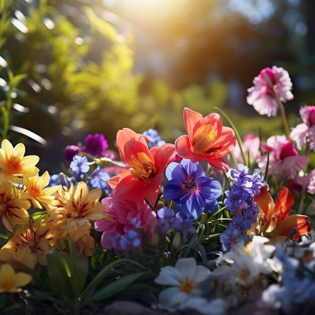 Illustration von farbenfrohen, schönen, mehrfarbigen Blumen Znnia-Frühling