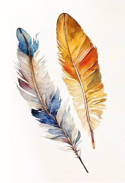 Illustration von Federn im Aquarell-Stil