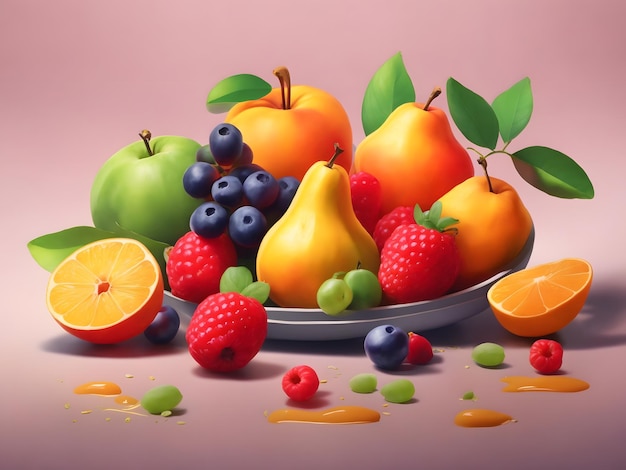 Illustration von flachen Früchten