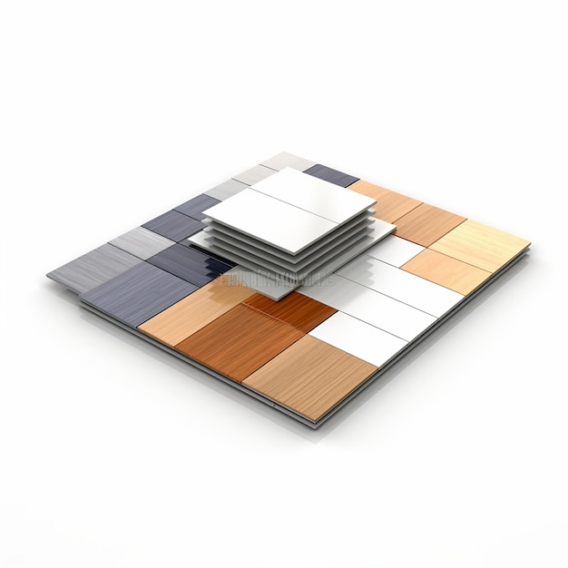 Illustration von Flooring3D-Rendering der Bodenbelagsinstallation