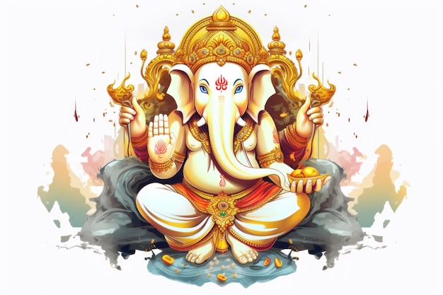 Illustration von Ganesh Chaturthi, dem hinduistischen Gott Ganesha