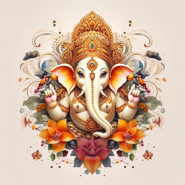 Illustration von Ganesha Aum Hindu Hochzeitskarte Diwali Indien