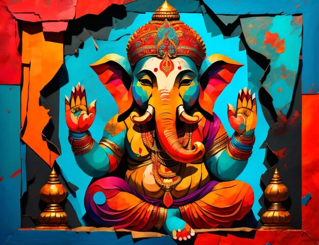 Illustration von Ganesha, die mit generativer KI erstellt wurde