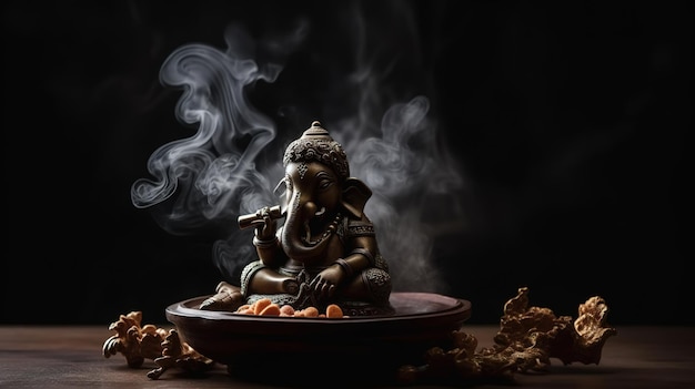 Illustration von Ganesha für Ganesh Chaturthi und Diwali Generative KI