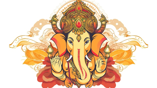 Illustration von Ganesha für Ganesh Chaturthi und Diwali Generative KI