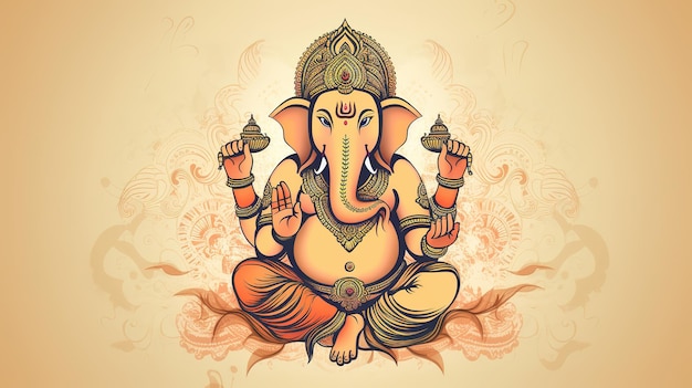 Illustration von Ganesha für Ganesh Chaturthi und Diwali Generative KI