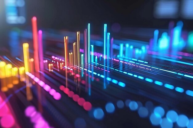 Illustration von Geschäftsdaten, Graphenanalyse und Geschäftskonzepten