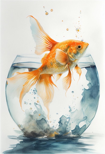 Illustration von Goldfisch-Aquarell