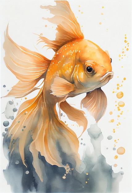 Illustration von Goldfisch-Aquarell