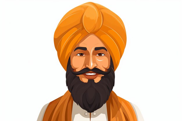 Foto illustration von happy guru gobind singh jayanti weißer hintergrund generative ai