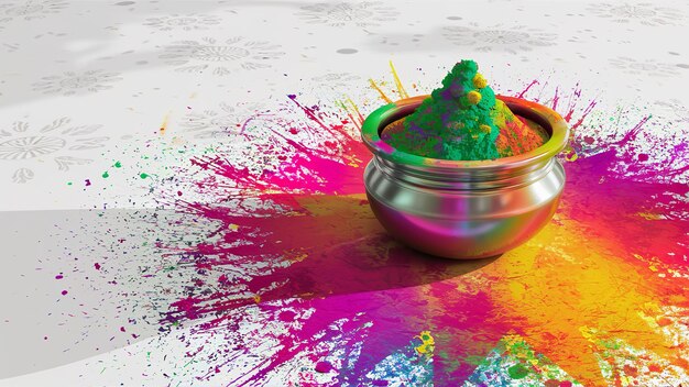 Illustration von Happy Holi in farbenfrohem Text