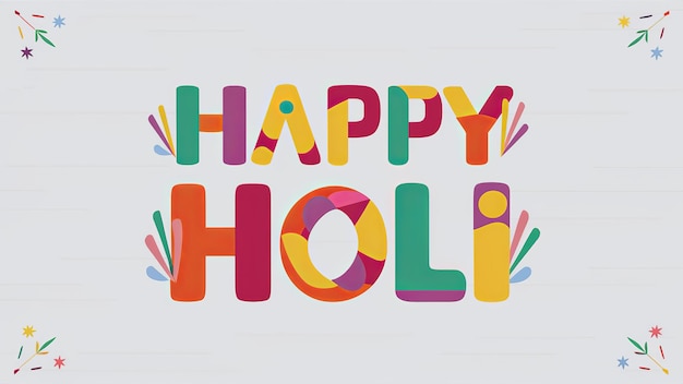 Illustration von Happy Holi in farbenfrohem Text