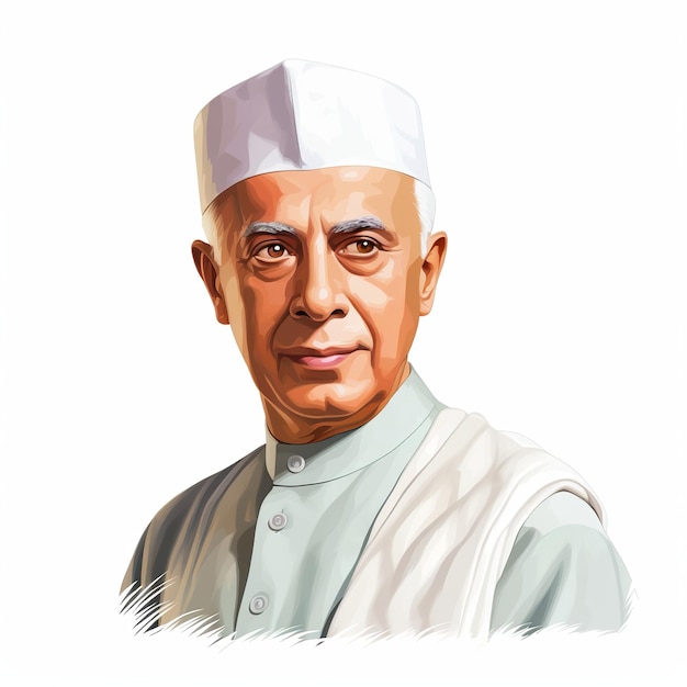 Illustration von Jawaharlal Nehru realistisch