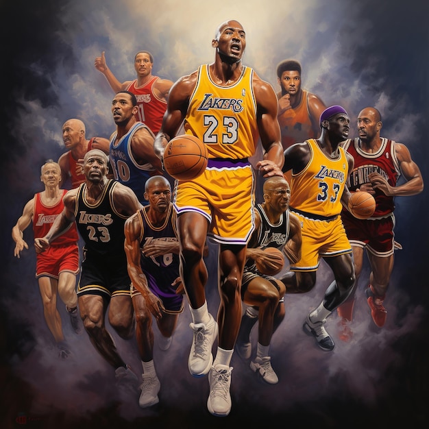 Foto illustration von kobe bryant michael jordan kareem