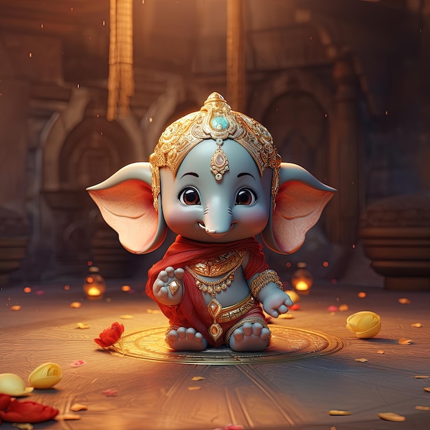 Foto illustration von lord ganesha für ganesh chaturthi ai generiert