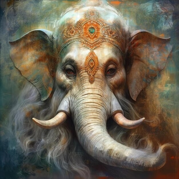 Illustration von Lord Ganesha für Ganesh Chaturthi mit Hintergrund Ai Generated