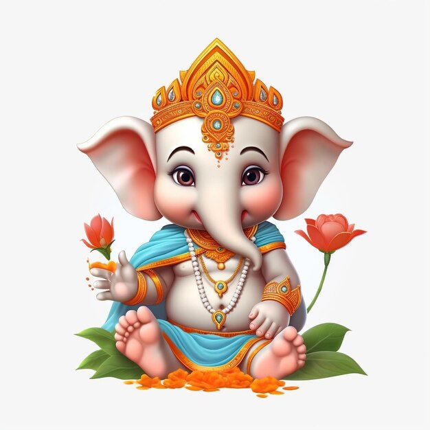 Foto illustration von lord ganesha für ganesh chaturthi mit hintergrund ai generated