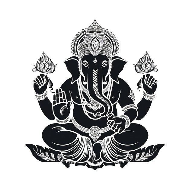 Foto illustration von lord ganesha für ganesh chaturthi mit hintergrund ai generated