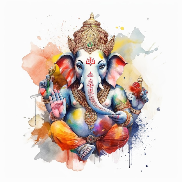 Foto illustration von lord ganesha für ganesh chaturthi mit hintergrund ai generated