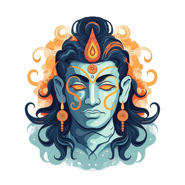 Illustration von Lord Shiva für den Savan-Monat oder Maha Shivratri Generative Ai