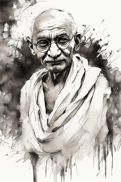 Illustration von Mohandas Karamchand Gandhi oder Mahatma Gandhi