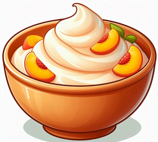 Illustration von Pfirsich-Joghurt rein und einfach