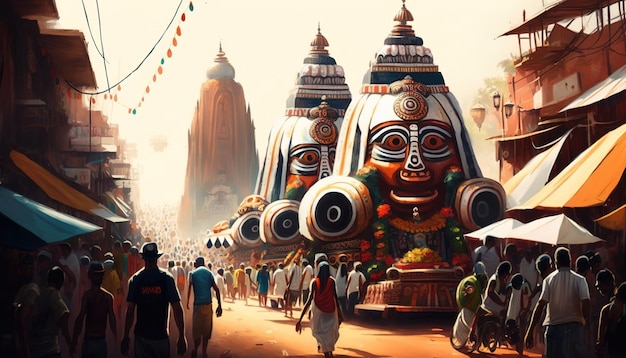 Illustration von Ratha Yatra. Herr Jagannath