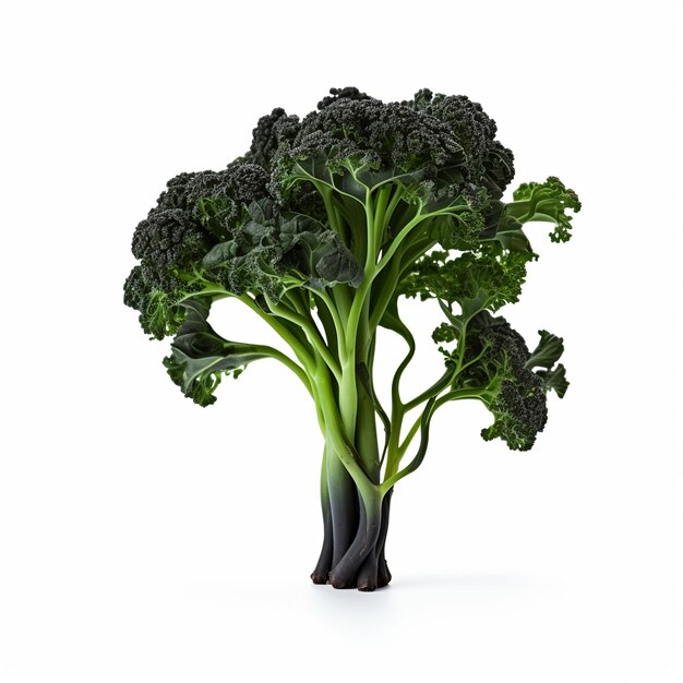 Illustration von schwarzem, sprießendem Brokkoli isoliert auf weißem Hintergrund