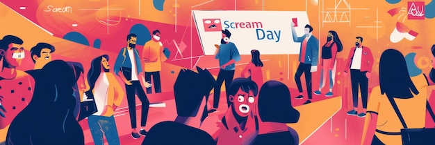Foto illustration with text to commemorate scream day