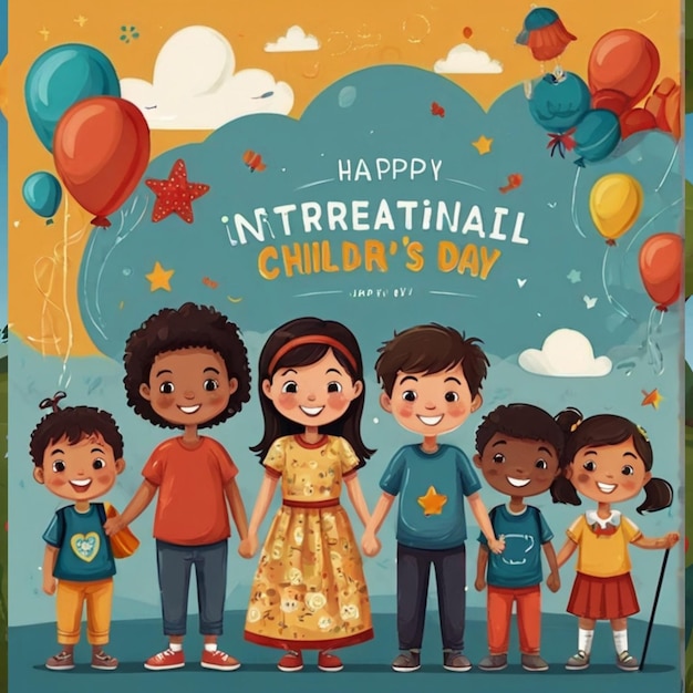 Illustration zum glücklichen internationalen Kindertag