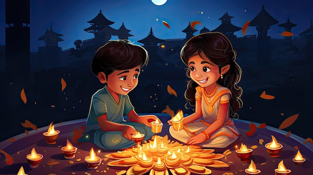 Illustration zur Diwali-Feier