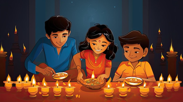 Illustration zur Diwali-Feier