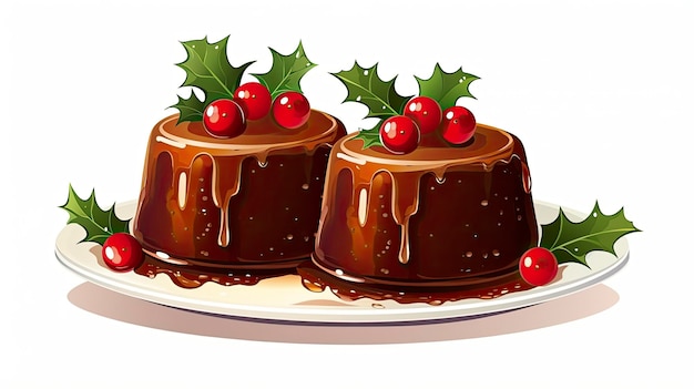 Illustrationsbanner mit Pudding-Weihnachtspapier