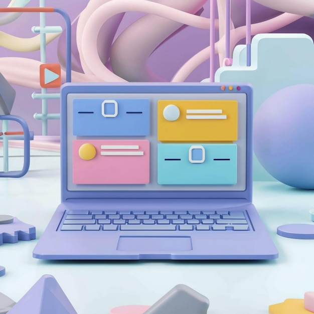 Illustrationsdesign für Laptops