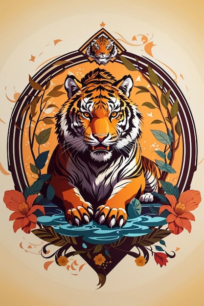 Illustrationselement für das Tiger-Logo - Balinesisch